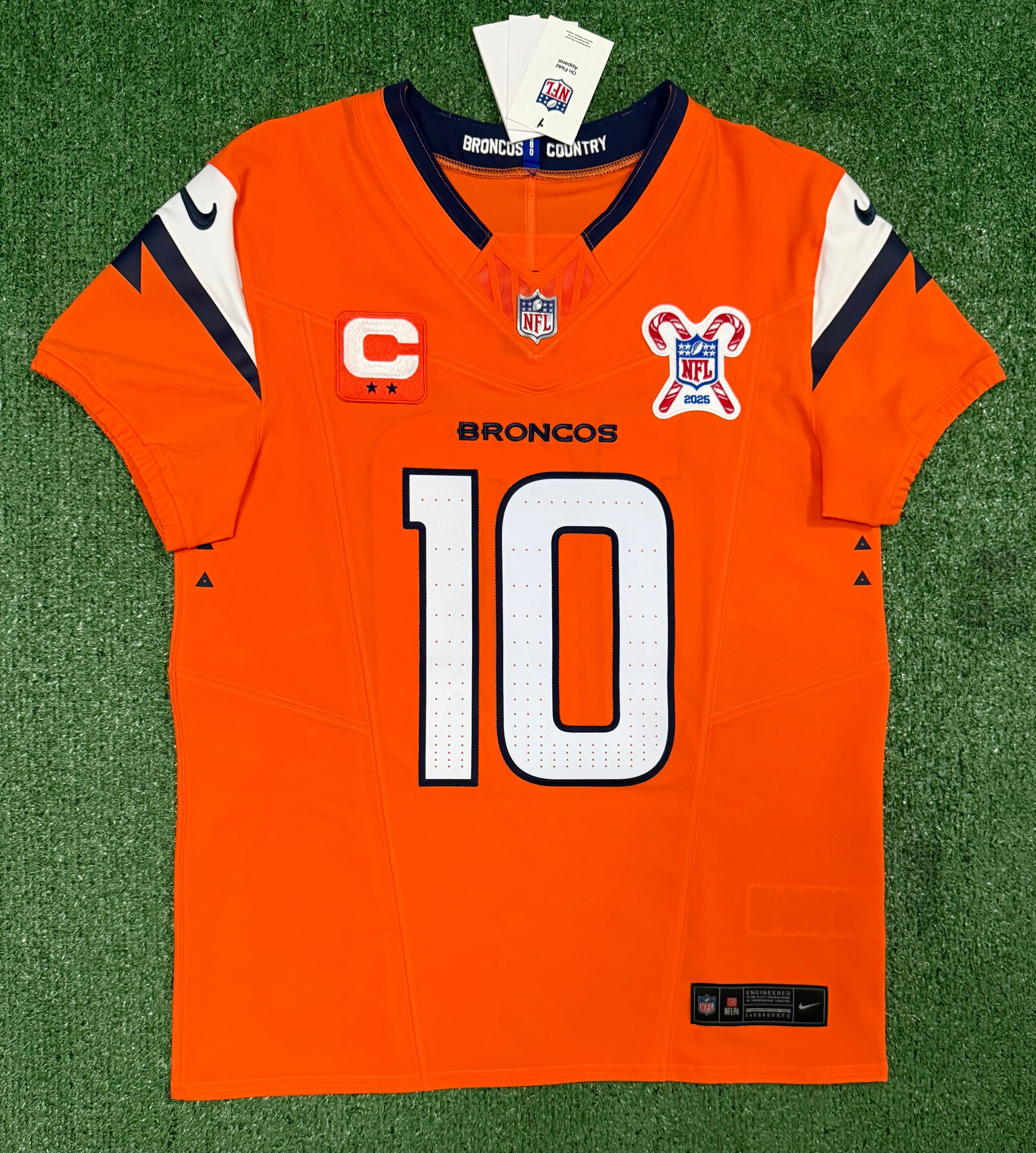 Bo Nix Denver Broncos Jersey #10 Nike Vapor Fuse Elite Orange Size 40 (M) NFL