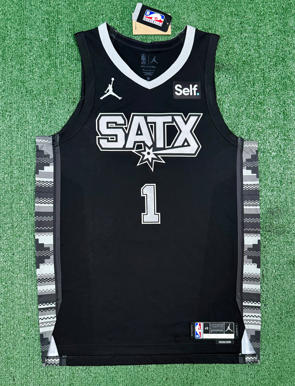 Victor Wembanyama San Antonio Spurs Jersey #1 Nike ADV Authentic Black Size 48 (L) NBA