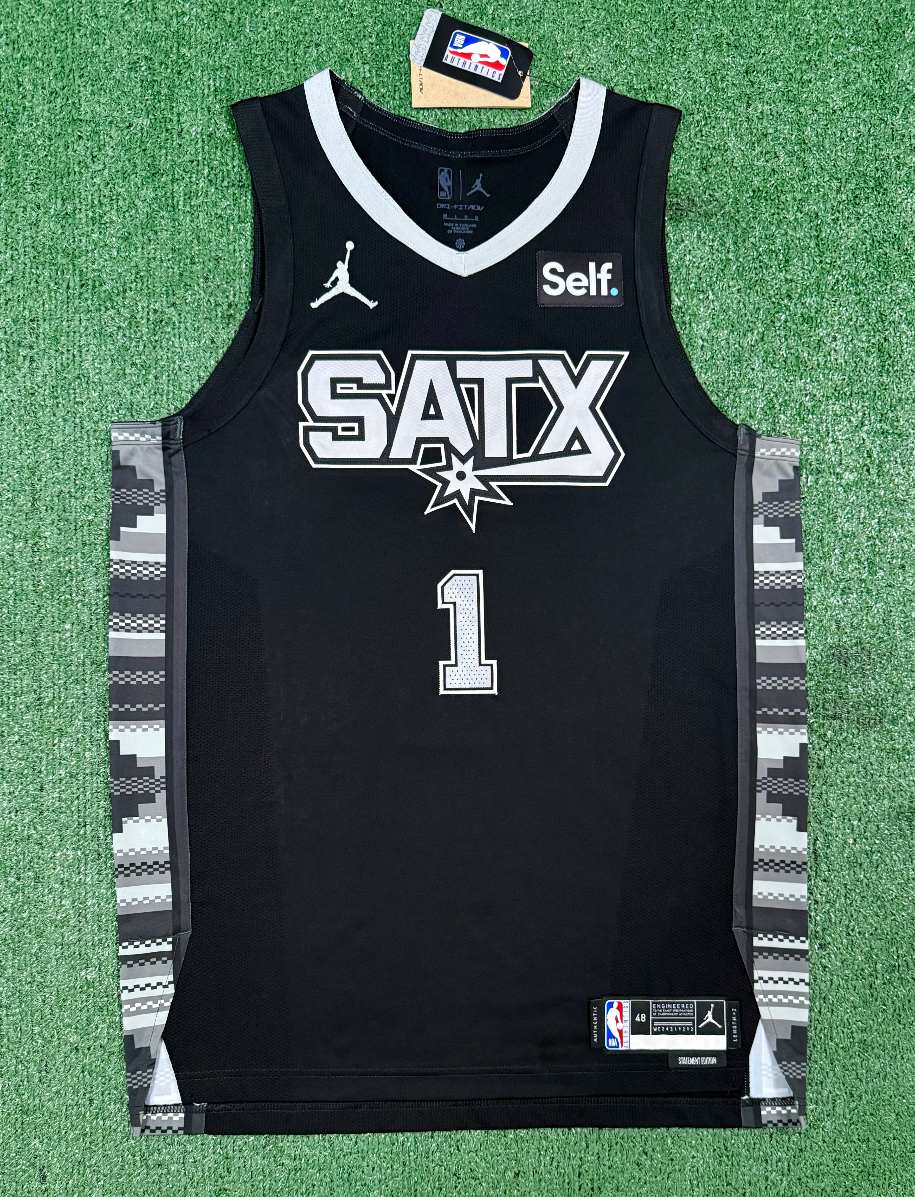 Victor Wembanyama San Antonio Spurs Jersey #1 Nike ADV Authentic Black Size 48 (L) NBA
