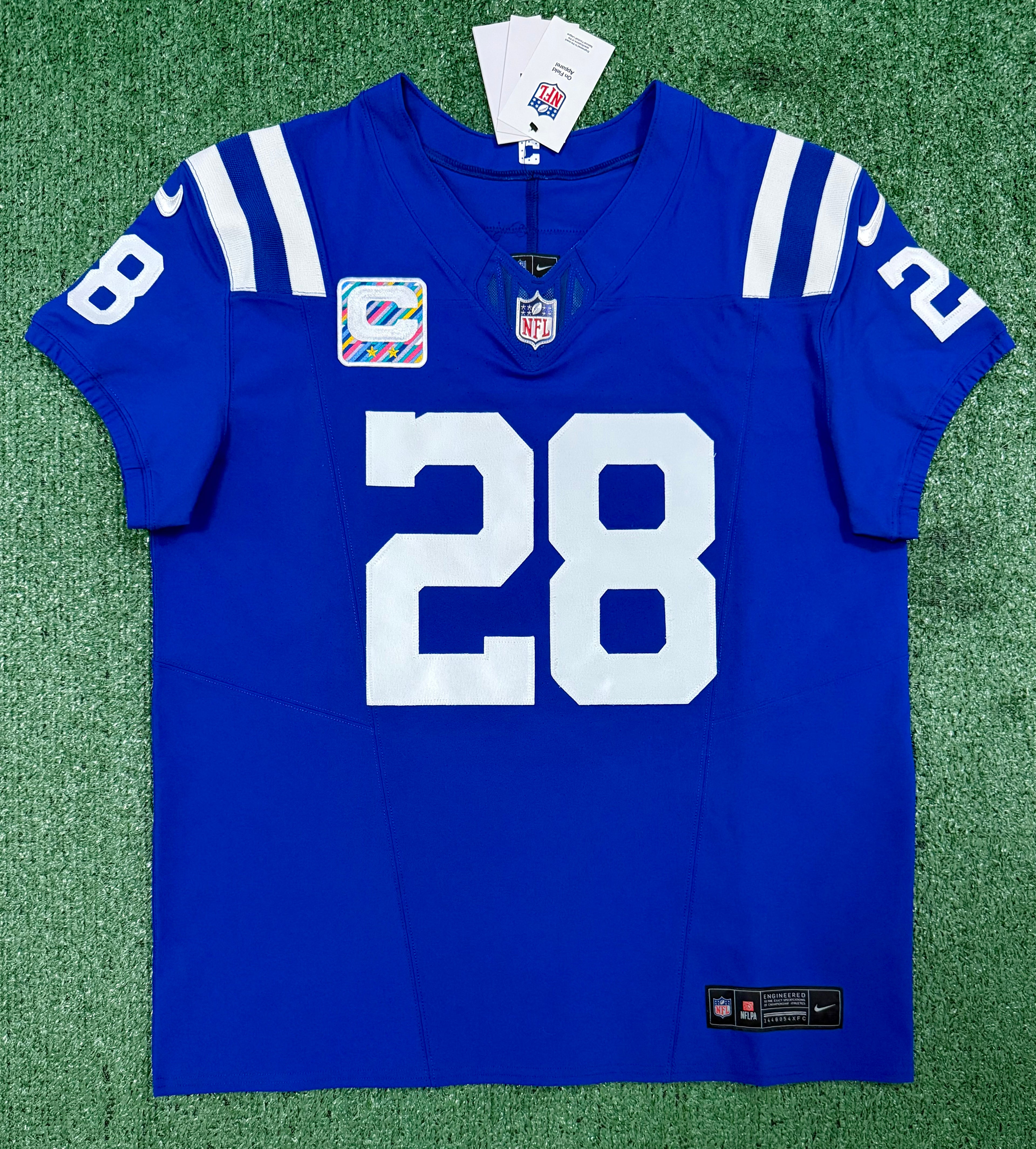 Jonathan Taylor Indianapolis Colts Jersey #28 Nike Vapor Fuse Elite Blue Size 44 (L) NFL