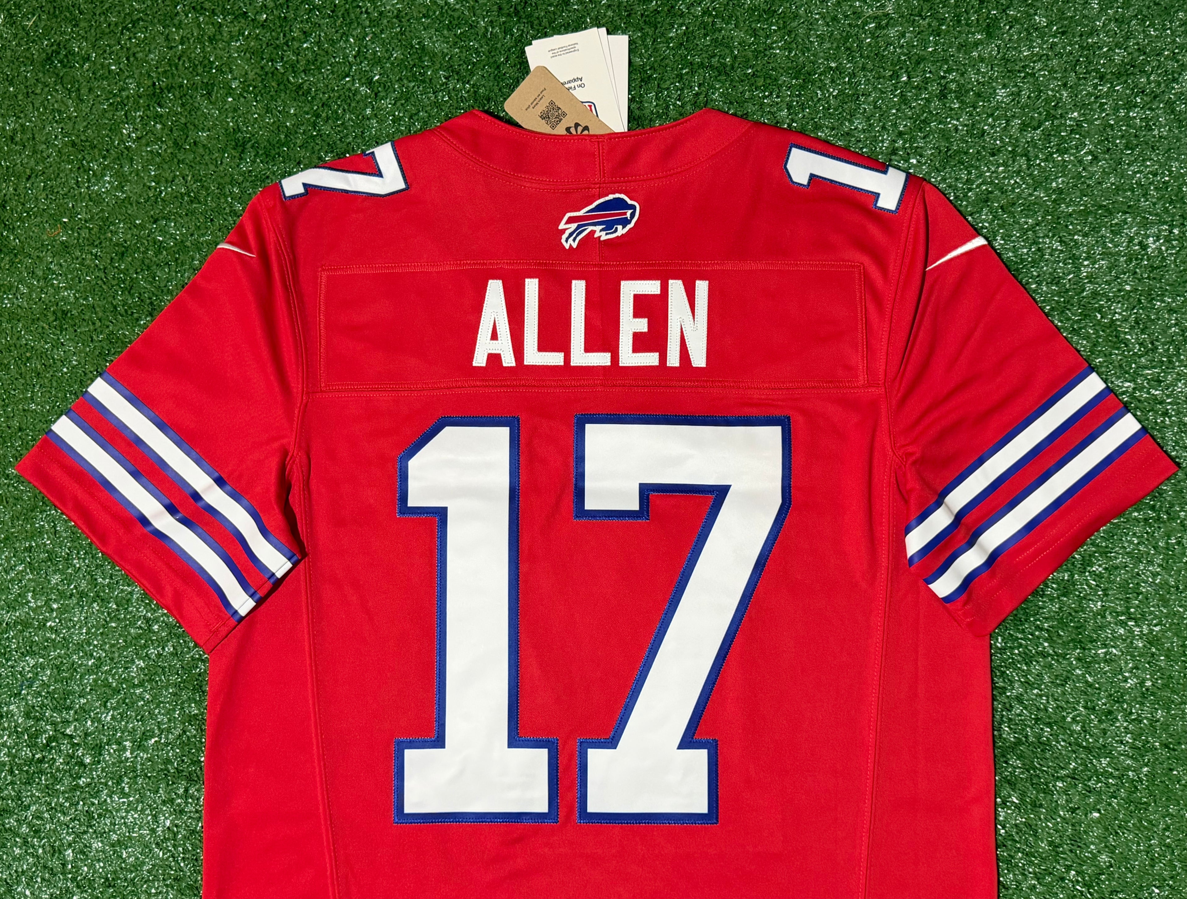 Josh Allen Buffalo Bills Jersey #17 Nike Vapor Fuse Limited Stitched Red Size (Medium) NFL