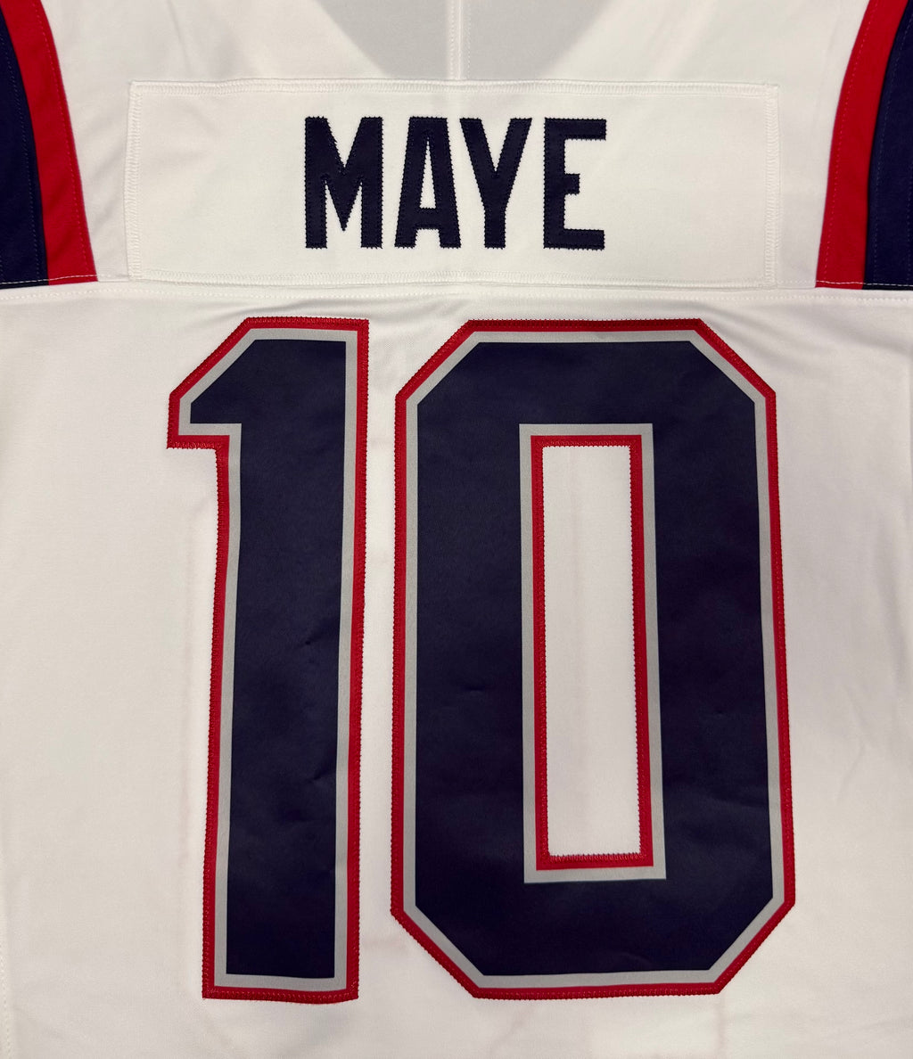 Drake Maye New England Patriots Jersey #10 Nike Vapor Fuse Limited White Size (Medium) NFL