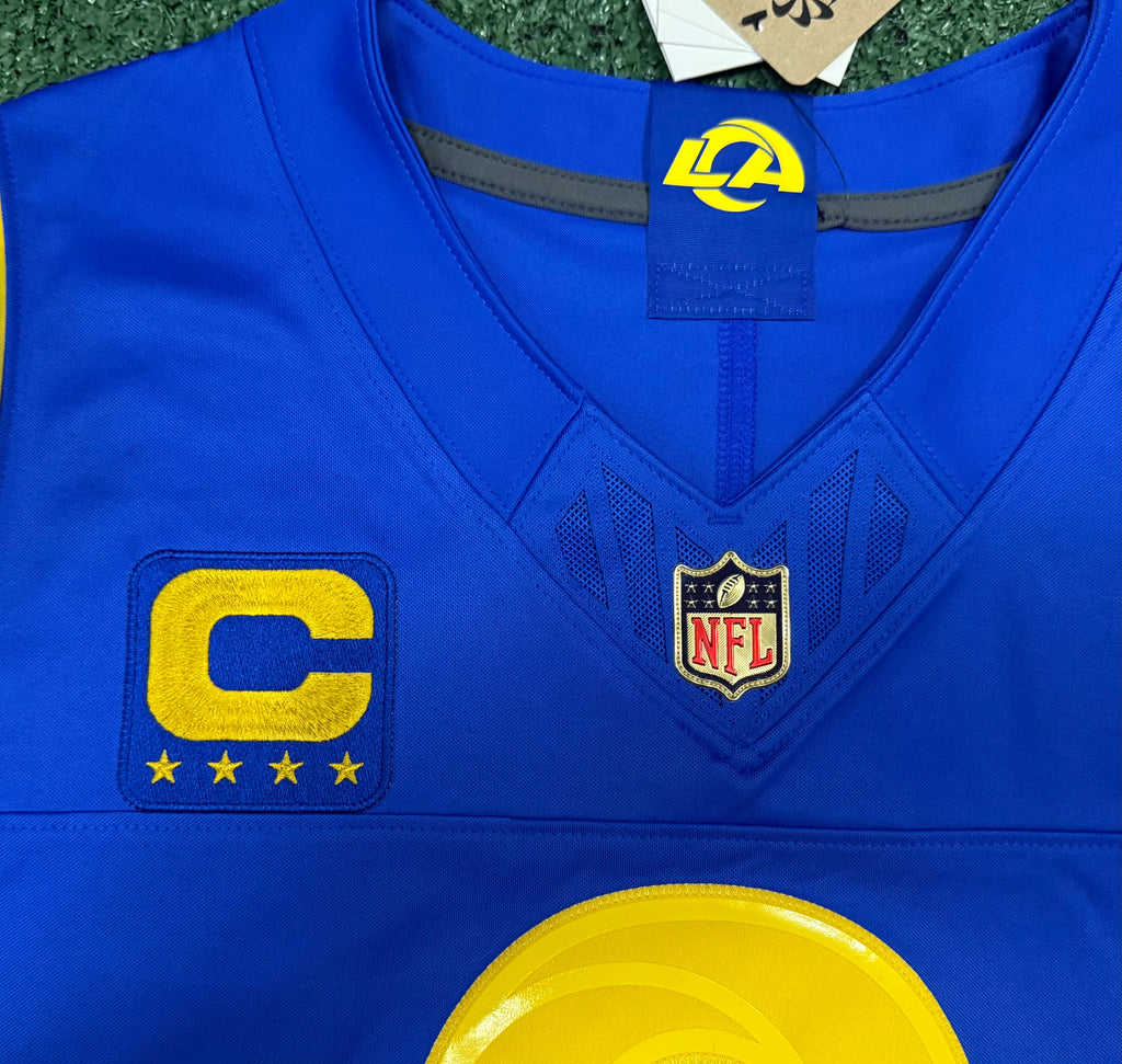 Matthew Stafford Los Angeles Rams Jersey #9 Nike Vapor Fuse Limited Stitched Blue Size (Large) NFL