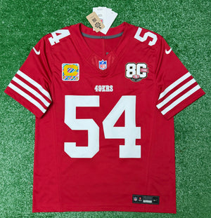 Fred Warner San Francisco 49ers Jersey #54 Nike Vapor Fuse Limited Stitched Red Size (Medium) NFL