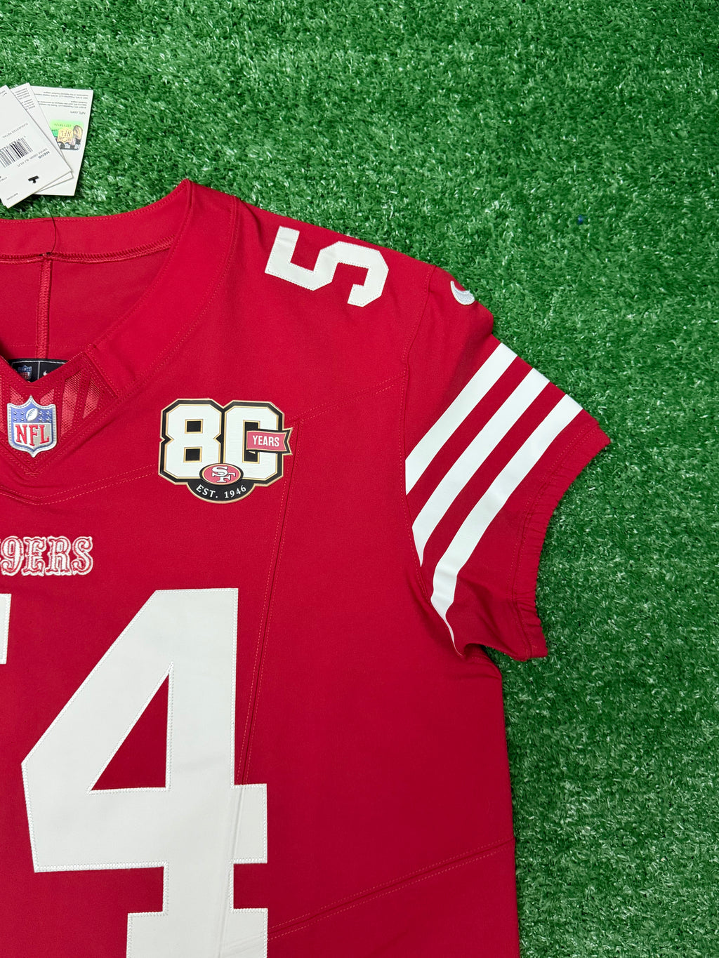 Fred Warner San Francisco 49ers Jersey #54 Nike Vapor FUSE Elite Red Size 48 (XL) NFL