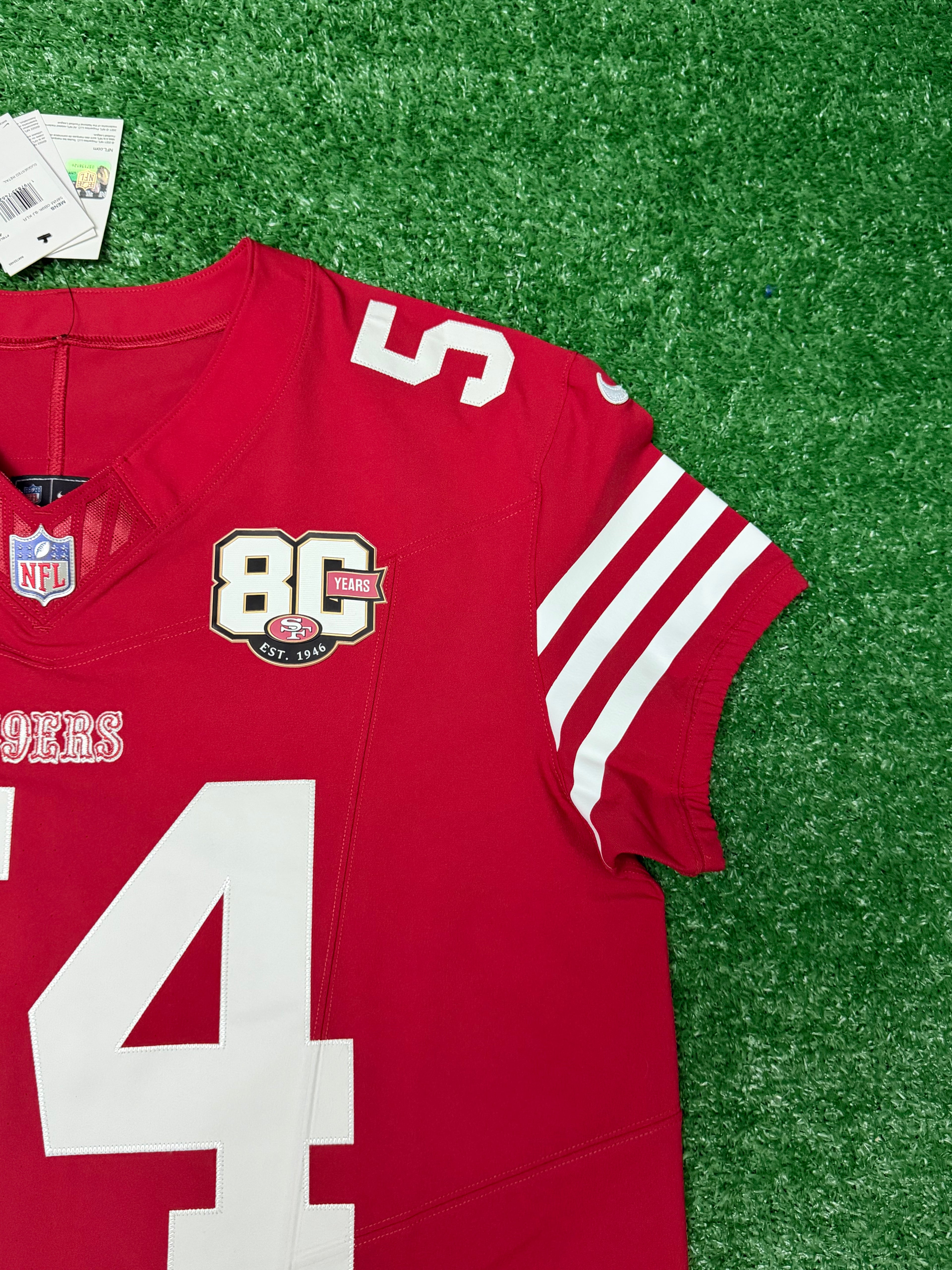 Fred Warner San Francisco 49ers Jersey #54 Nike Vapor FUSE Elite Red Size 48 (XL) NFL