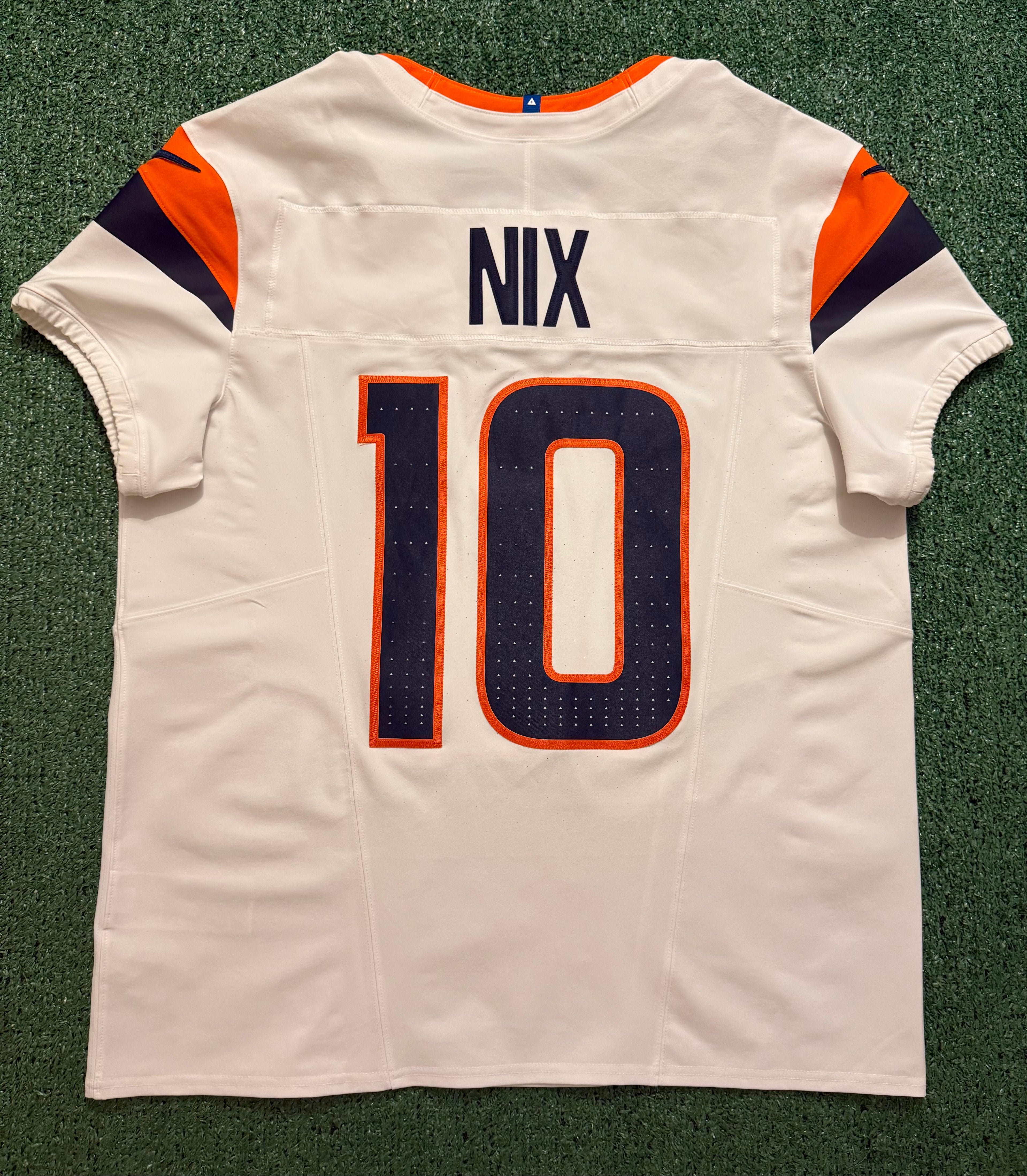 Bo Nix Denver Broncos Jersey #10 Nike Vapor Fuse Elite White Size 44 (L) NFL