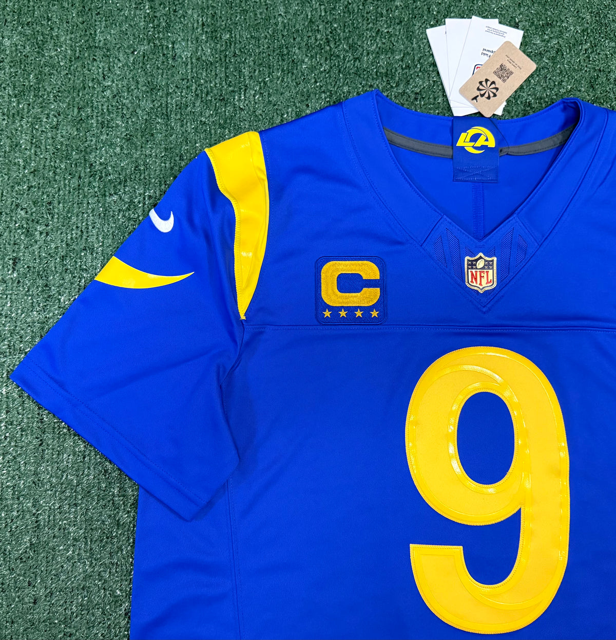 Matthew Stafford Los Angeles Rams Jersey #9 Nike Vapor Fuse Limited Stitched Blue Size (XL) NFL