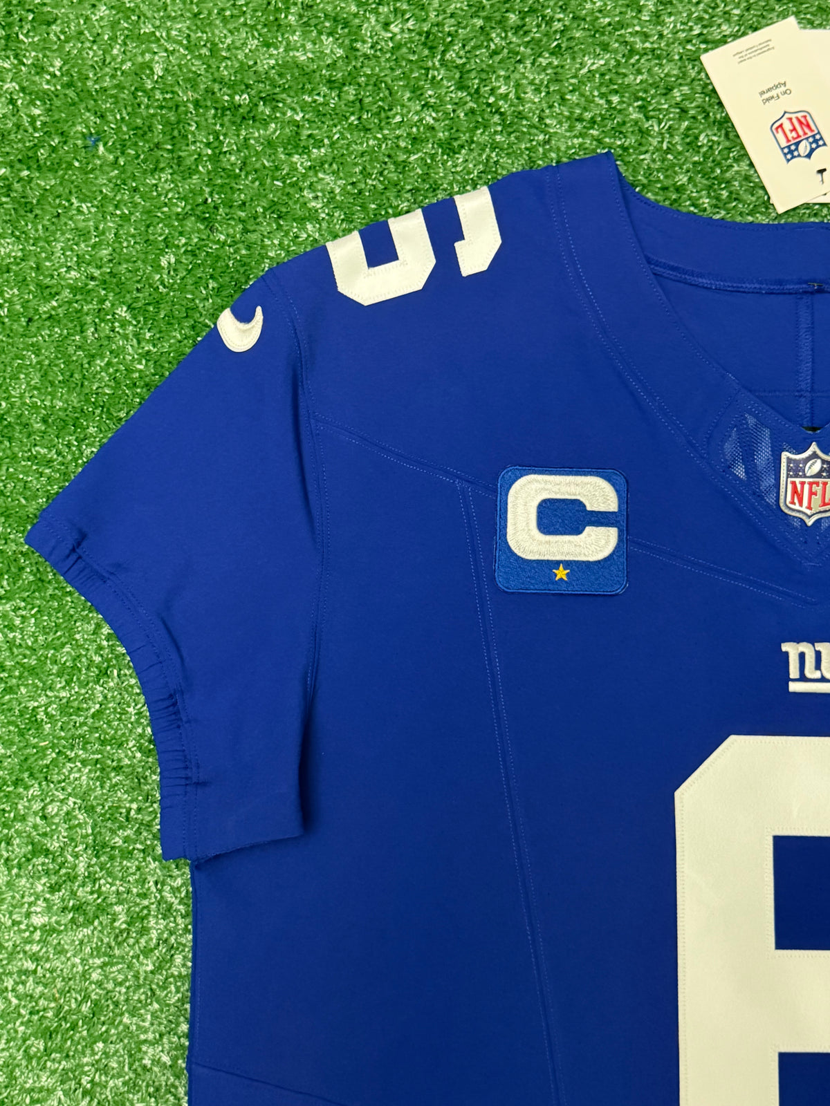 Jaxson Dart New York Giants Jersey #6 Nike Vapor FUSE Elite Blue Size 48 (XL) NFL