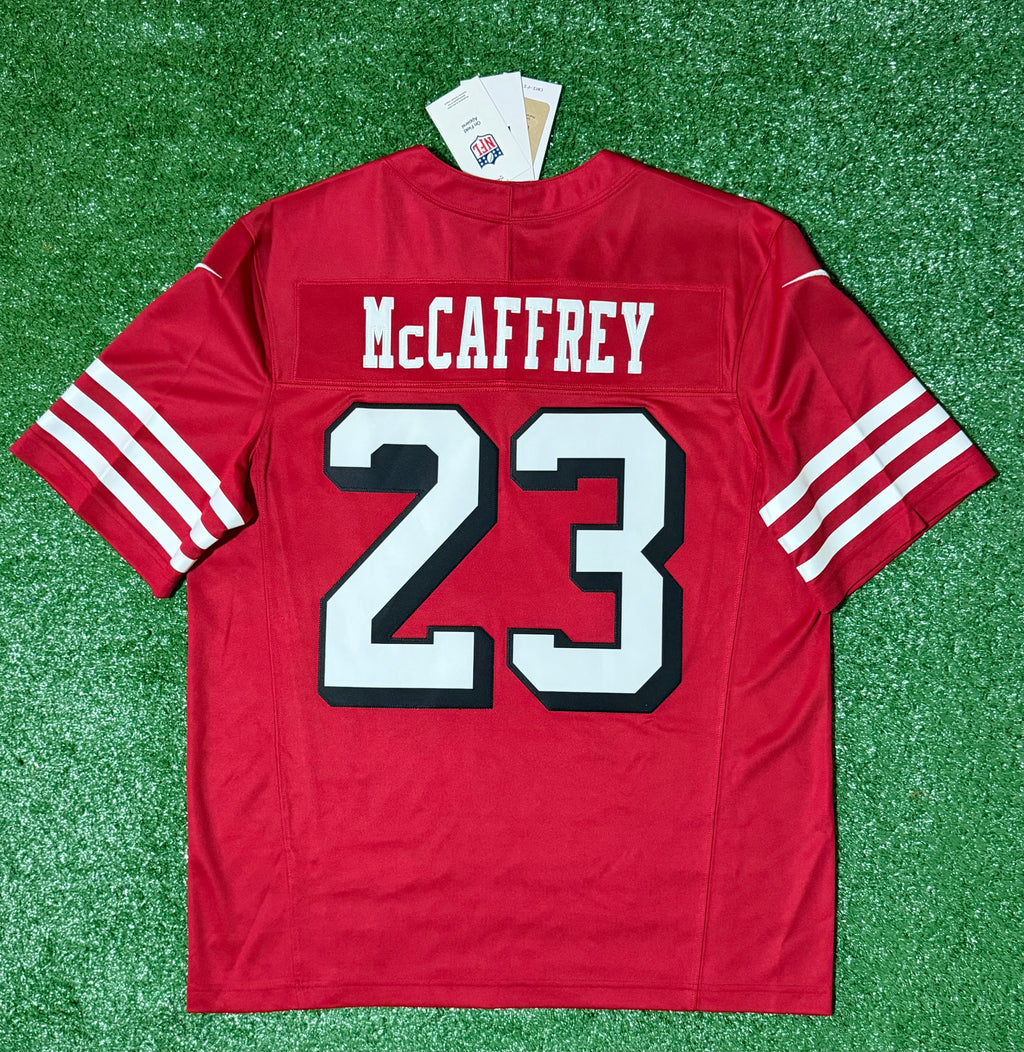 Christian McCaffrey San Francisco 49ers Jersey #23 Nike Vapor Fuse Limited Stitched Red Size (Large) NFL