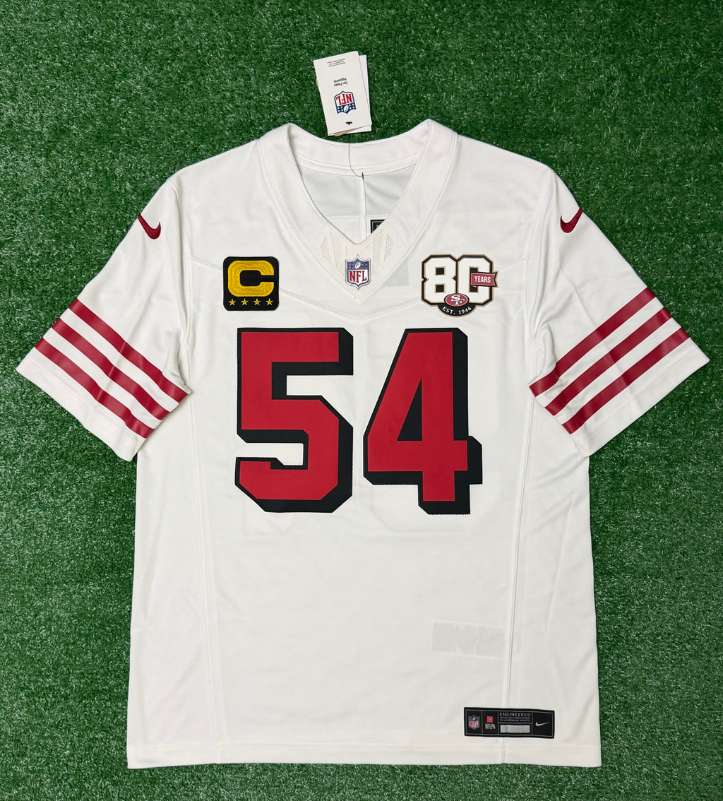 Fred Warner San Francisco 49ers Jersey #54 Nike Vapor Fuse Limited Stitched White Size (Medium) NFL