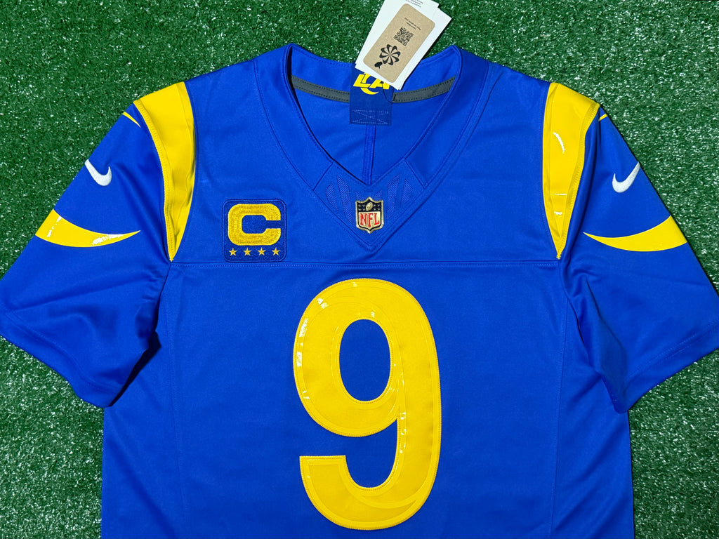 Matthew Stafford Los Angeles Rams Jersey #9 Nike Vapor Fuse Limited Stitched Blue Size (Medium) NFL