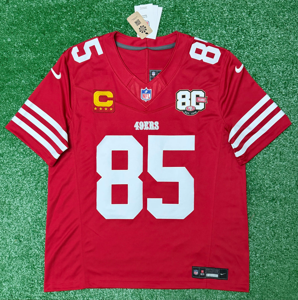 George Kittle San Francisco 49ers Jersey #85 Nike Vapor Fuse Limited Stitched Red Size (Large) NFL