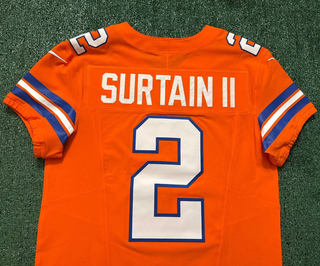 Pat Surtain II Denver Broncos Jersey #2 Nike Vapor Fuse Elite Orange Size 40 (M) NFL
