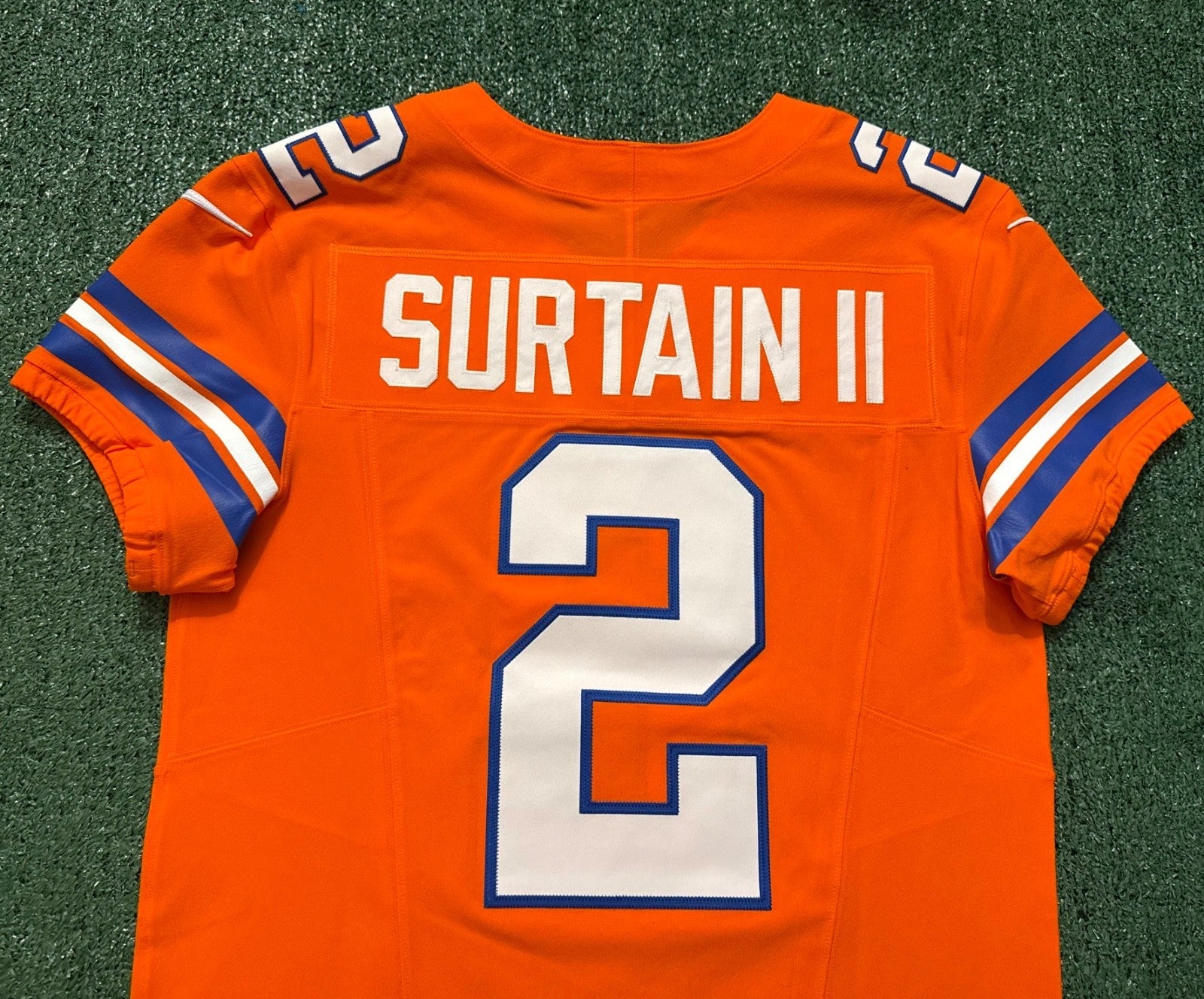 Pat Surtain II Denver Broncos Jersey #2 Nike Vapor Fuse Elite Orange Size 40 (M) NFL
