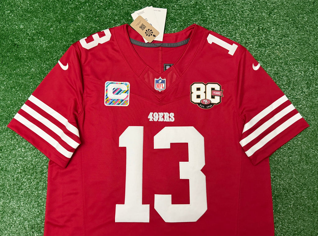 Brock Purdy San Francisco 49ers Jersey #13 Nike Vapor Fuse Limited Stitched Red Size (Large) NFL