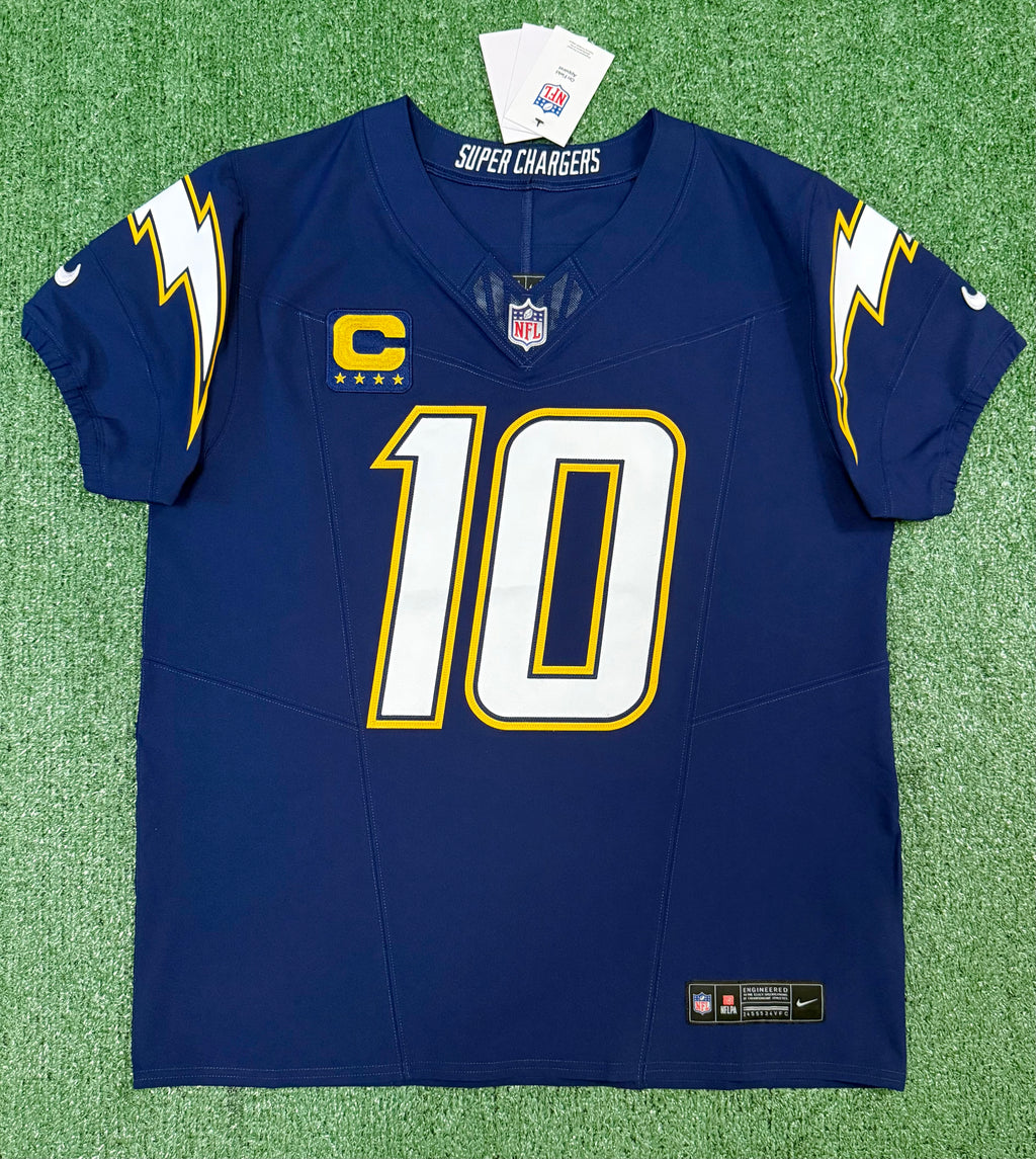Justin Herbert Los Angeles Chargers Jersey #10 Nike Vapor Fuse Elite Navy Size 44 (L) NFL