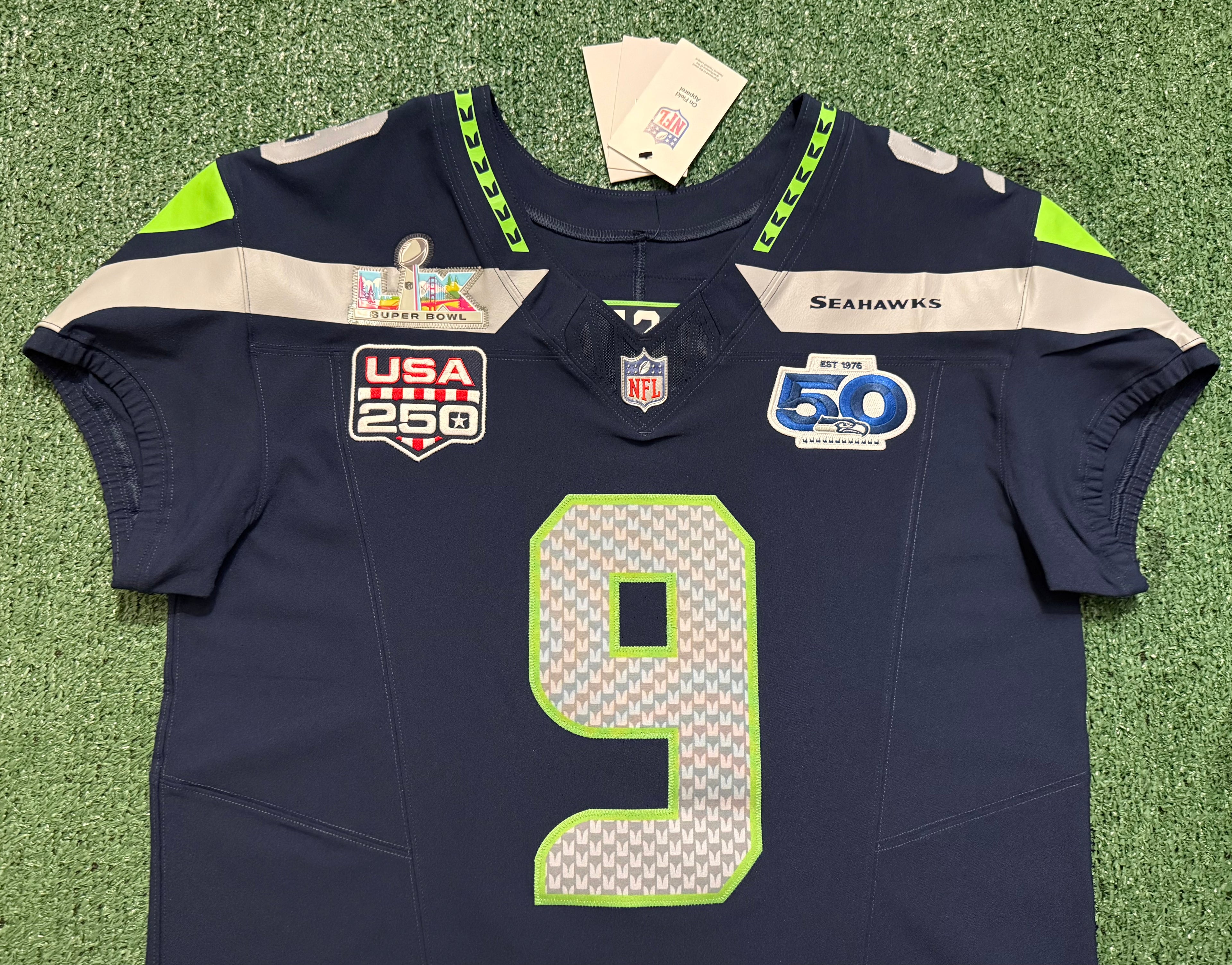 Kenneth Walker III Seattle Seahawks Jersey #9 Nike Vapor FUSE Elite Navy Size 44 (Large) NFL