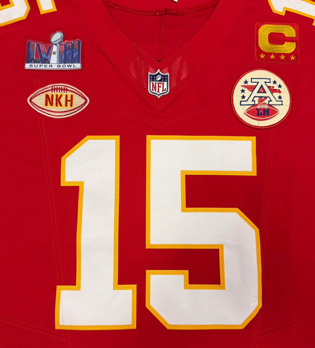 Patrick Mahomes Kansas City Chiefs Jersey #15 Nike Vapor FUSE Elite Red Size 52 (XXL) NFL