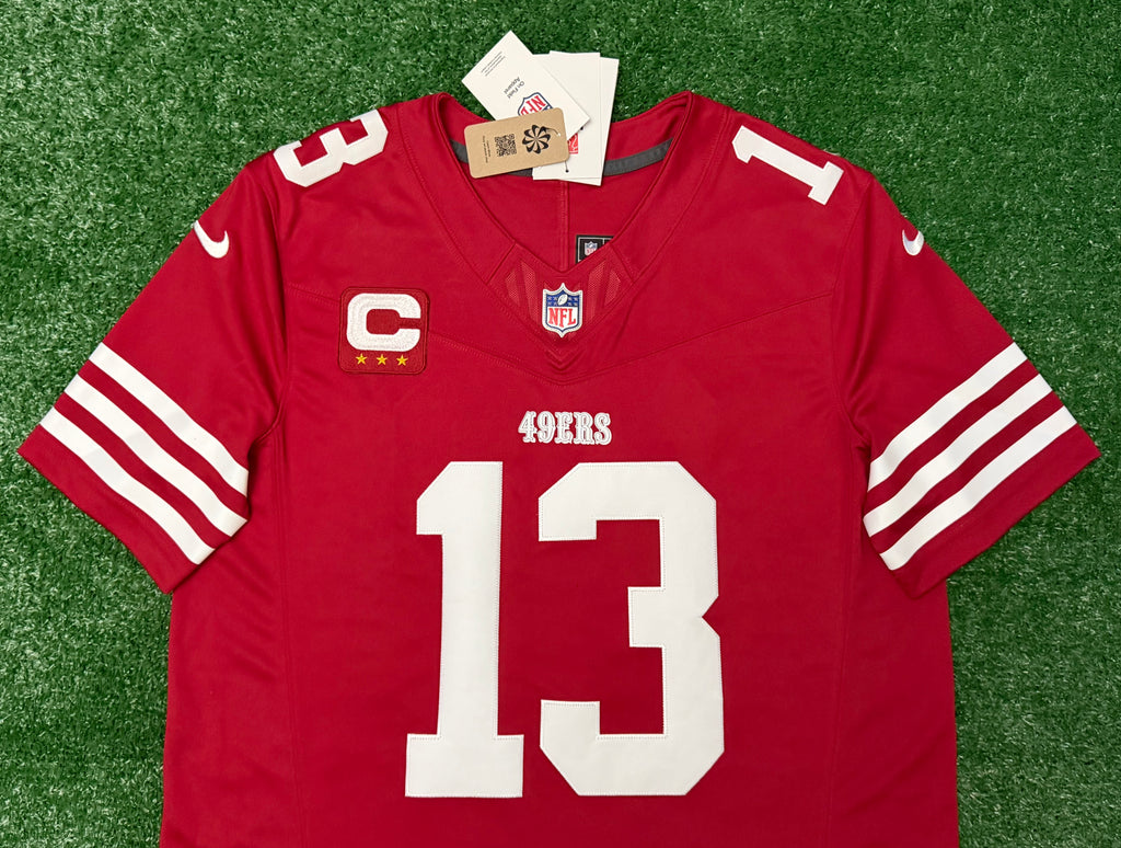 Brock Purdy San Francisco 49ers Jersey #13 Nike Vapor Fuse Limited Stitched Red Size (Large) NFL