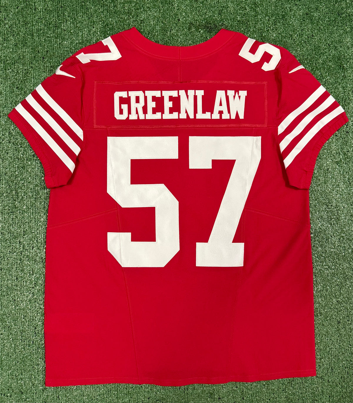Dre Greenlaw San Francisco 49ers Jersey #57 Nike Vapor FUSE Elite Red Size 44 (Large) NFL