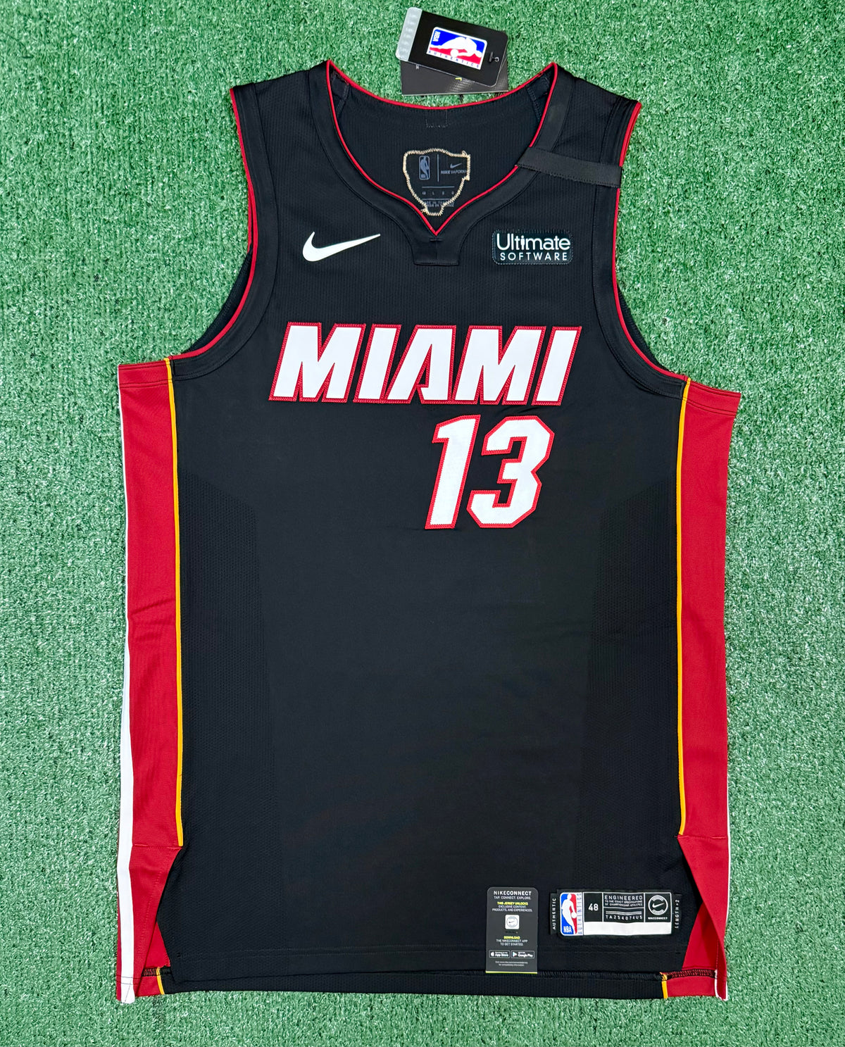 Bam Adebayo Miami Heat Bubble Jersey #13 Nike Vaporknit Authentic Black Size 48 (Large) NBA