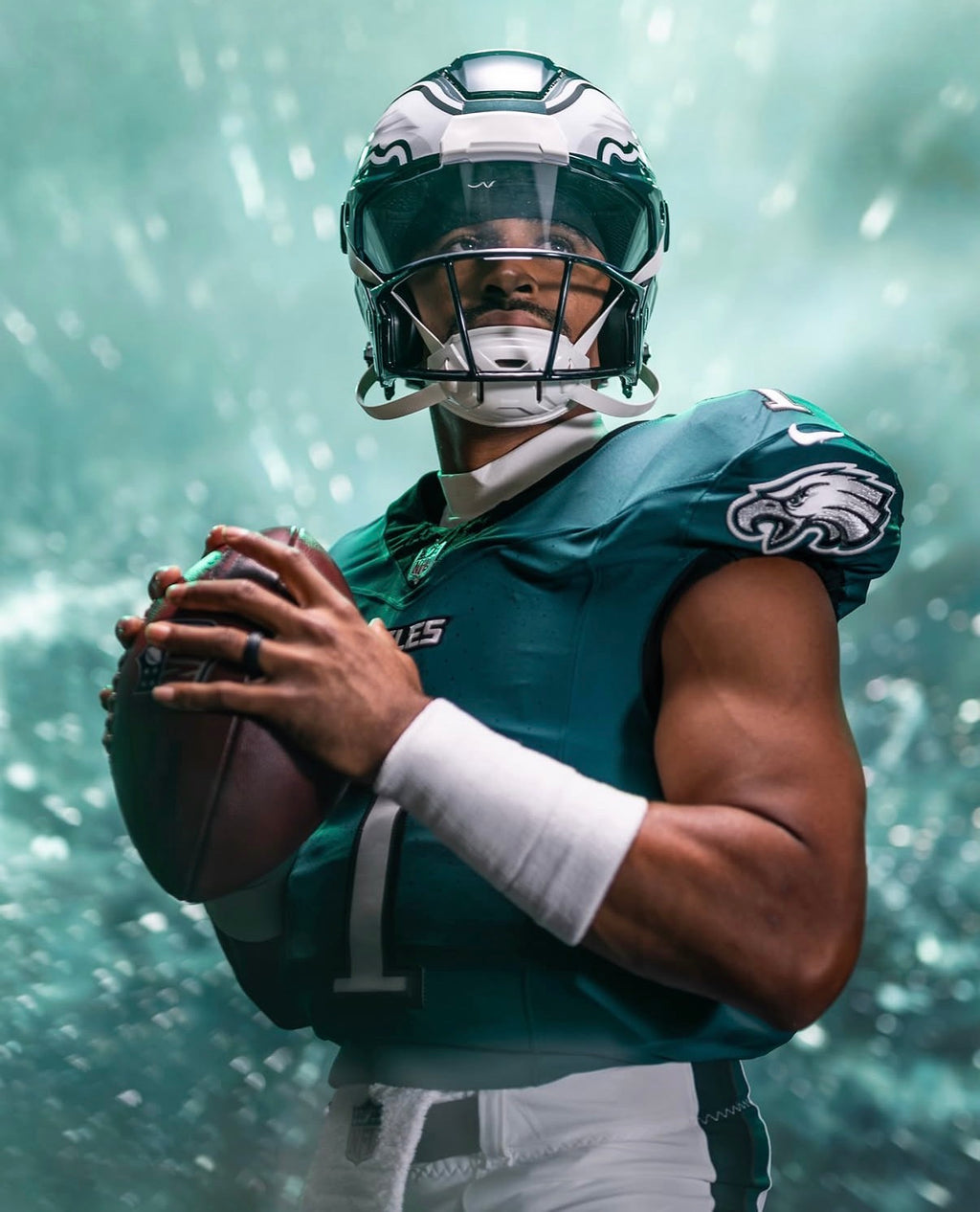Jalen Hurts Philadelphia Eagles Jersey #1 Nike Vapor FUSE Elite Green size 44 (Large) NFL