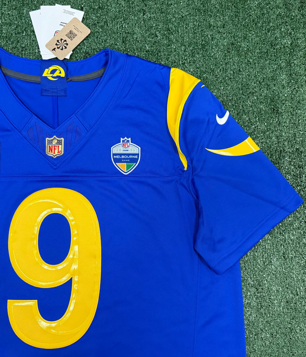 Matthew Stafford Los Angeles Rams Jersey #9 Nike Vapor Fuse Limited Stitched Blue Size (XL) NFL