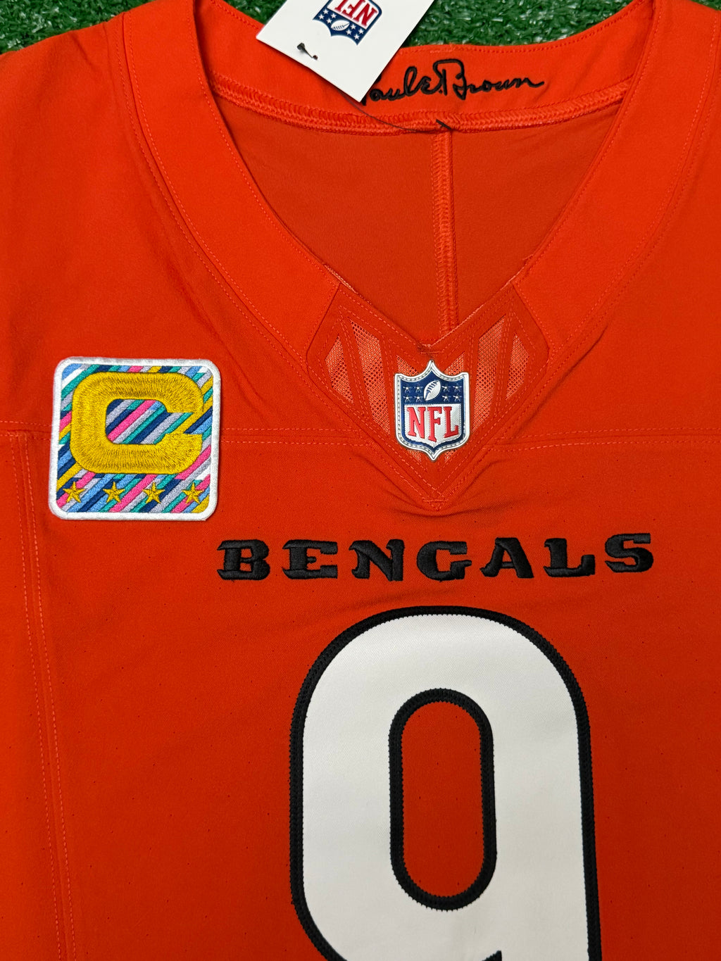 Joe Burrow Cincinnati Bengals Jersey #9 Nike Vapor FUSE Elite Orange Size 48 (XL) NFL