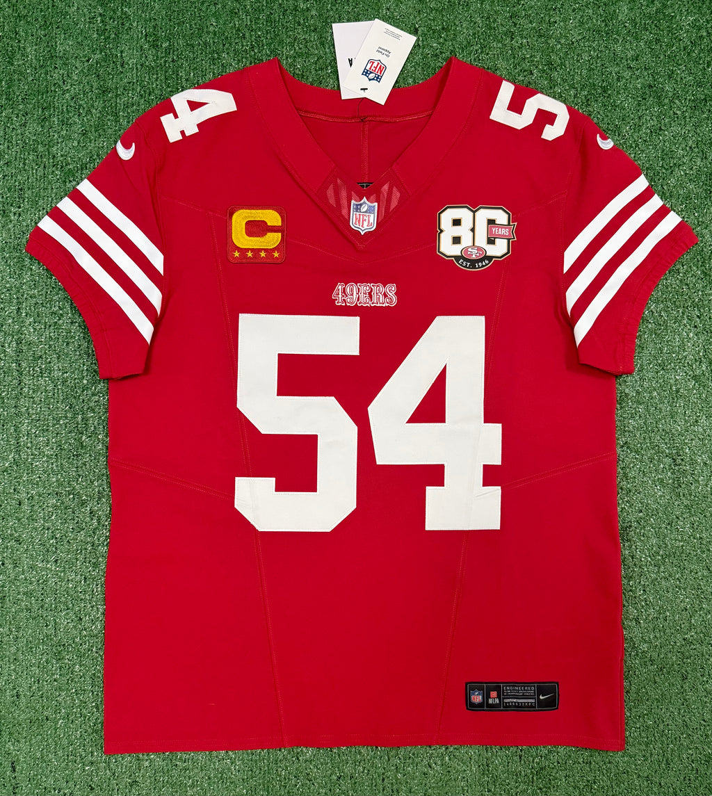 Fred Warner San Francisco 49ers Jersey #54 Nike Vapor FUSE Elite Red Size 44 (Large) NFL