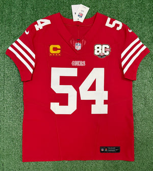 Fred Warner San Francisco 49ers Jersey #54 Nike Vapor FUSE Elite Red Size 44 (Large) NFL