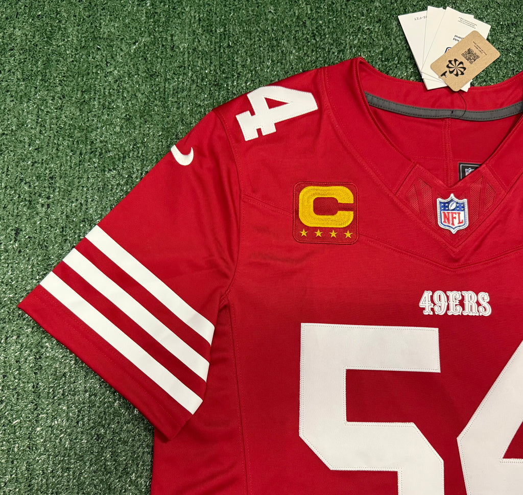 Fred Warner San Francisco 49ers Jersey #54 Nike Vapor Fuse Limited Stitched Red Size (Large) NFL