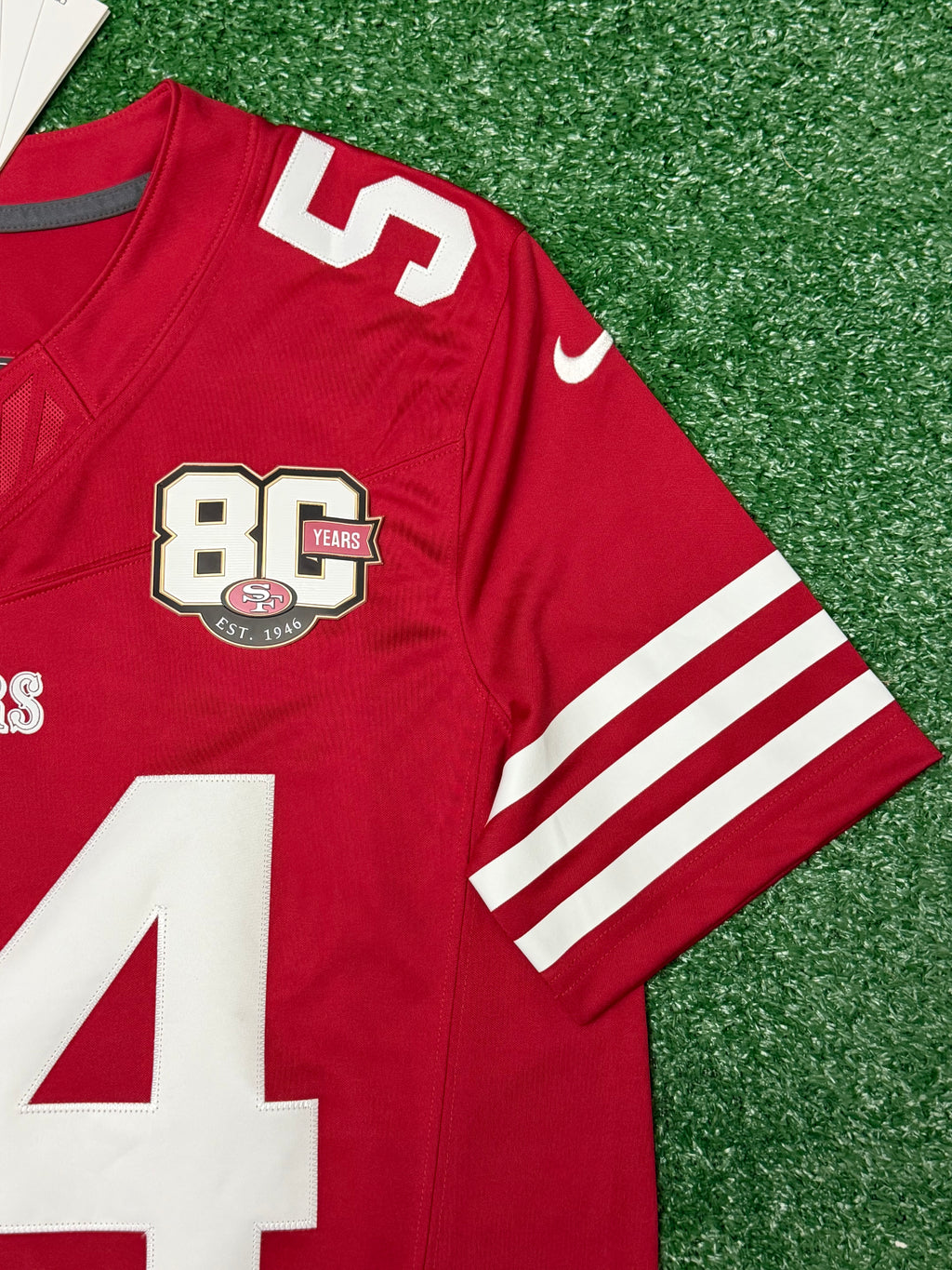 Fred Warner San Francisco 49ers Jersey #54 Nike Vapor Fuse Limited Stitched Red Size (Medium) NFL