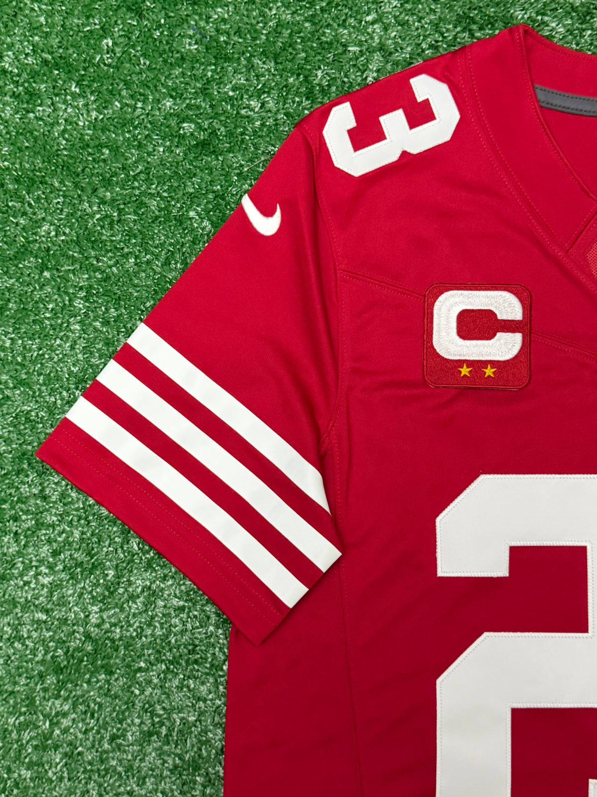 Christian McCaffrey San Francisco 49ers Jersey #23 Nike Vapor Fuse Limited Stitched Red Size (Medium) NFL