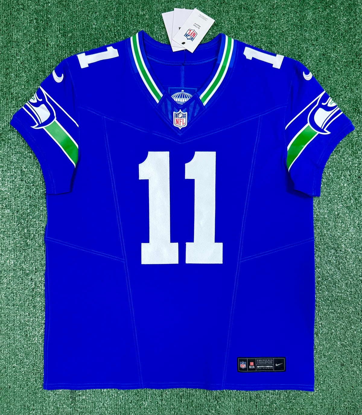 Jaxon Smith-Njigba Seattle Seahawks Jersey #11 Nike Vapor FUSE Elite Royal Blue Size 44 (L) NFL