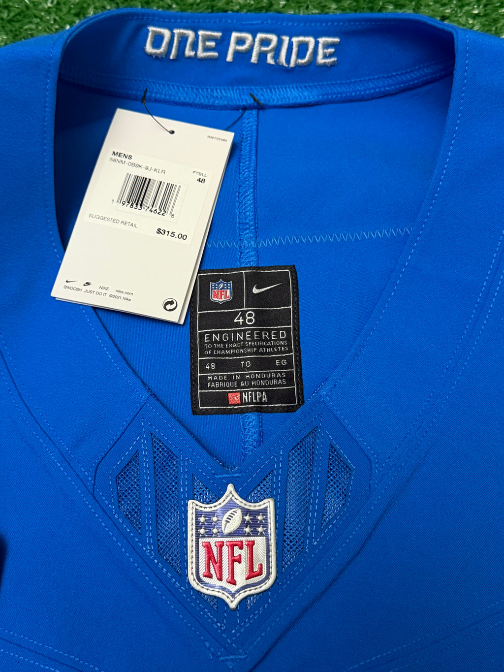 Penei Sewell Detroit Lions Jersey #58 Nike Vapor FUSE Elite Blue 48 (XL) NFL