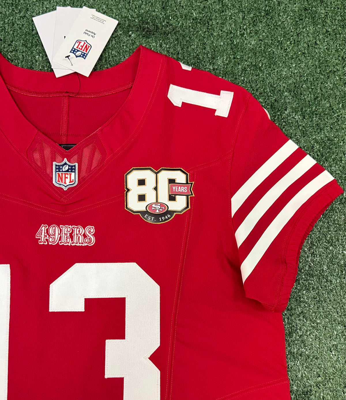 Brock Purdy San Francisco 49ers Jersey #13 Nike Vapor FUSE Elite Red Size 44 (Large) NFL