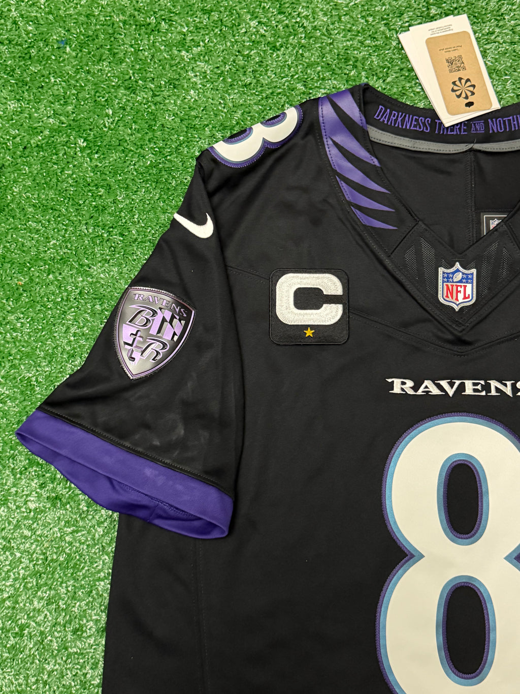Lamar Jackson Baltimore Ravens Jersey #8 Nike Vapor FUSE Limited Black Size (Large) NFL