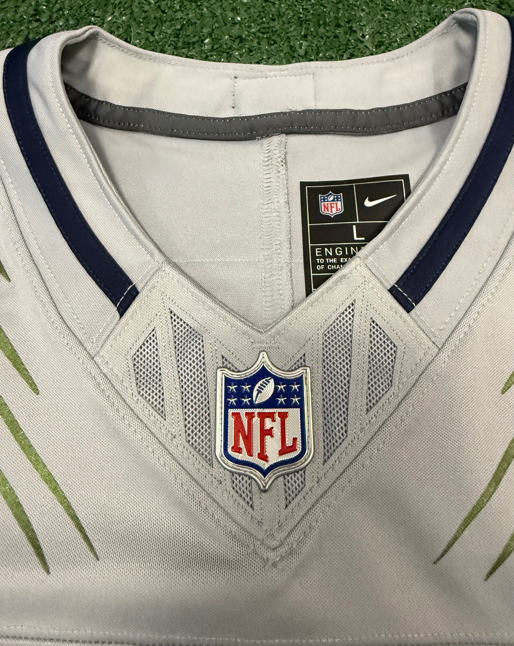 Jaxon Smith-Njigba Seattle Seahawks Jersey #11 Nike Vapor Fuse Limited Rivalry Gray Size (L) NFL