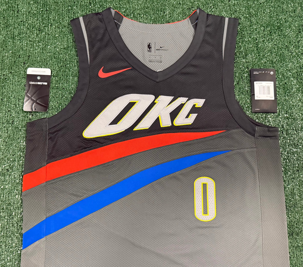 Russell Westbrook Oklahoma City Thunder Jersey #0 Nike Aeroswift Authentic Gray Size 44 (M) NBA