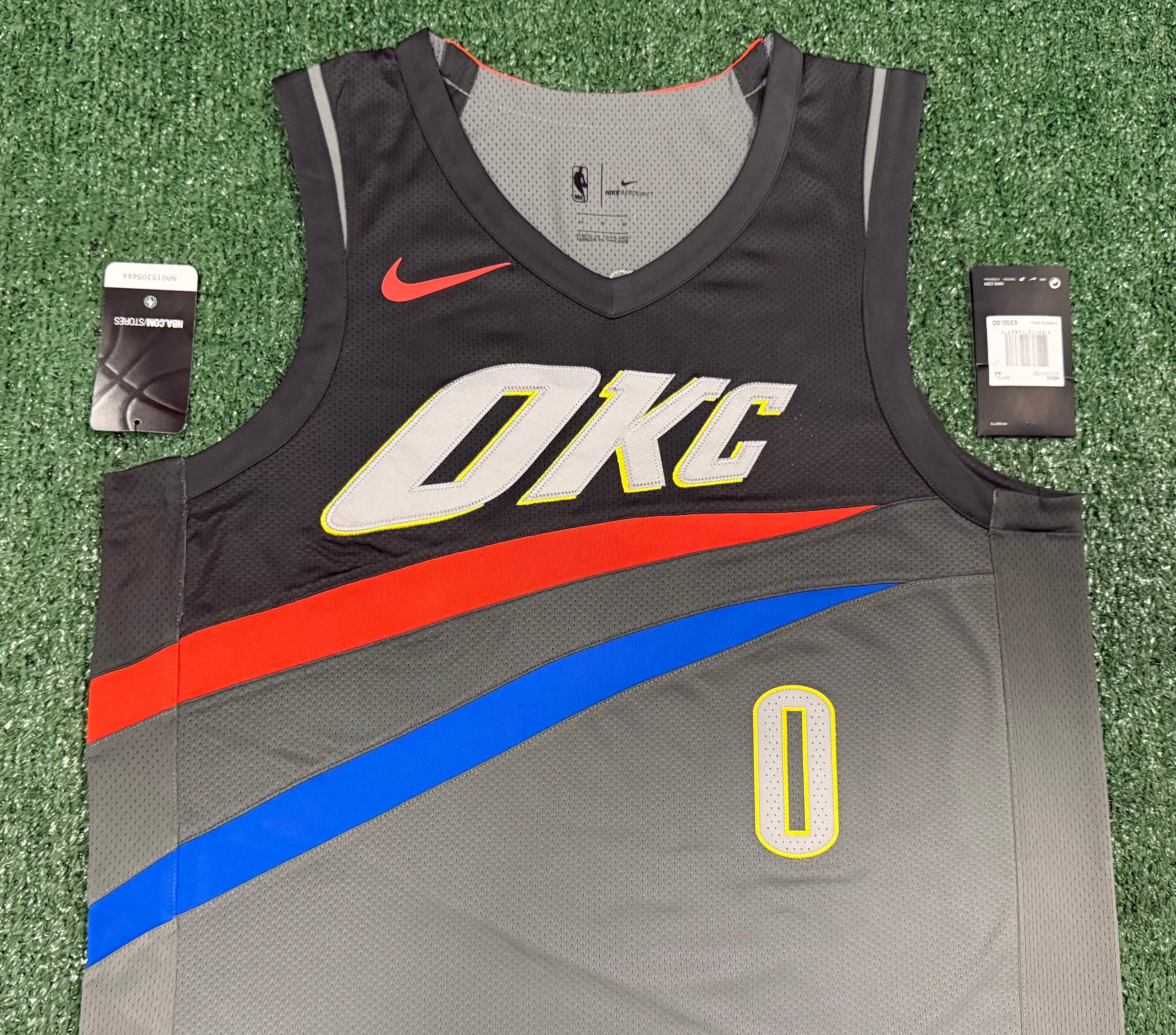 Russell Westbrook Oklahoma City Thunder Jersey #0 Nike Aeroswift Authentic Gray Size 44 (M) NBA