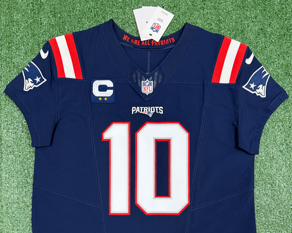 Drake Maye New England Patriots Jersey #10 Nike Vapor Fuse Elite Blue Size 48 (XL) NFL