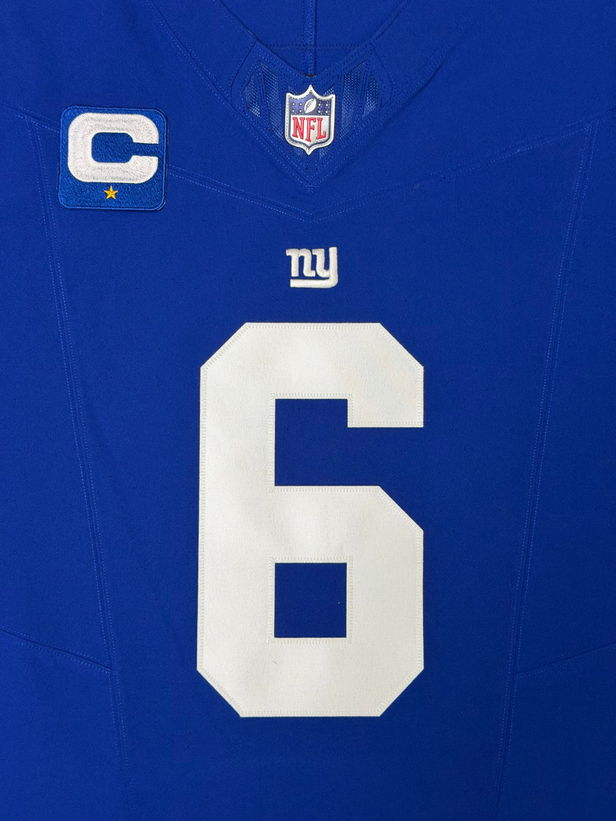 Jaxson Dart New York Giants Jersey #6 Nike Vapor FUSE Elite Blue Size 48 (XL) NFL