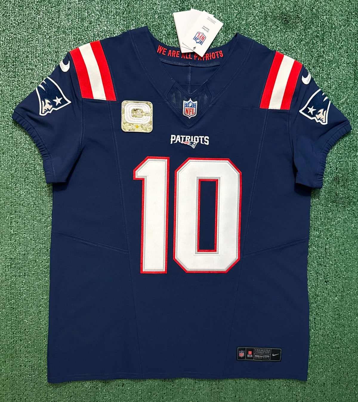 Drake Maye New England Patriots Jersey #10 Nike Vapor Fuse Elite Blue Size 44 (Large) NFL