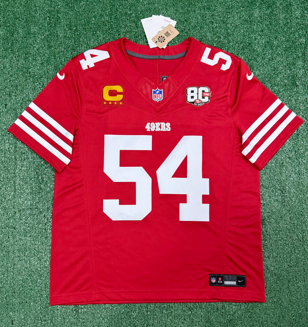 Fred Warner San Francisco 49ers Jersey #54 Nike Vapor Fuse Limited Stitched Red Size (Large) NFL