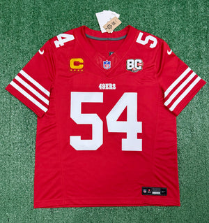 Fred Warner San Francisco 49ers Jersey #54 Nike Vapor Fuse Limited Stitched Red Size (Large) NFL