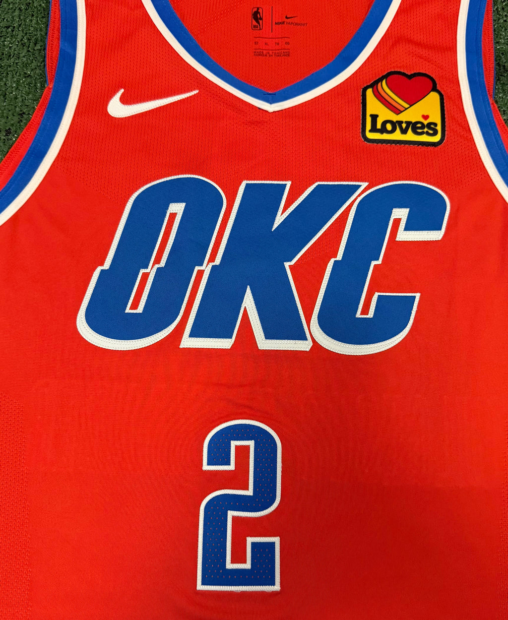 Shai Gilgeous-Alexander Oklahoma City Thunder Jersey #2 Nike VaporKnit Authentic Orange Size 52 (XL) NBA