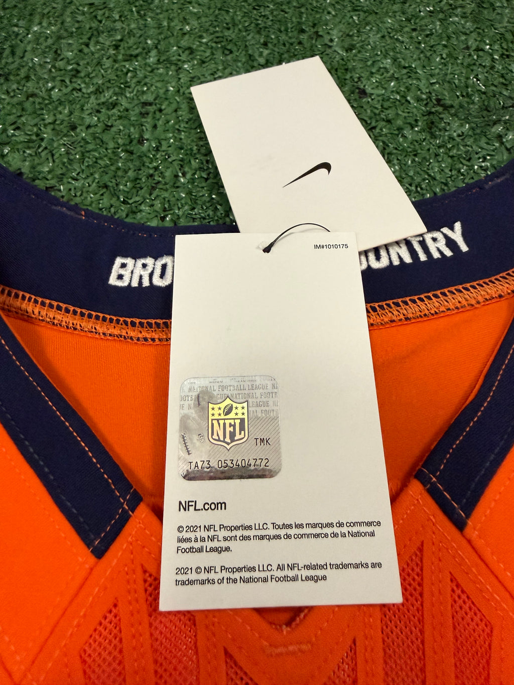 Bo Nix Denver Broncos Jersey #10 Nike Vapor Fuse Elite Orange Size 40 (M) NFL
