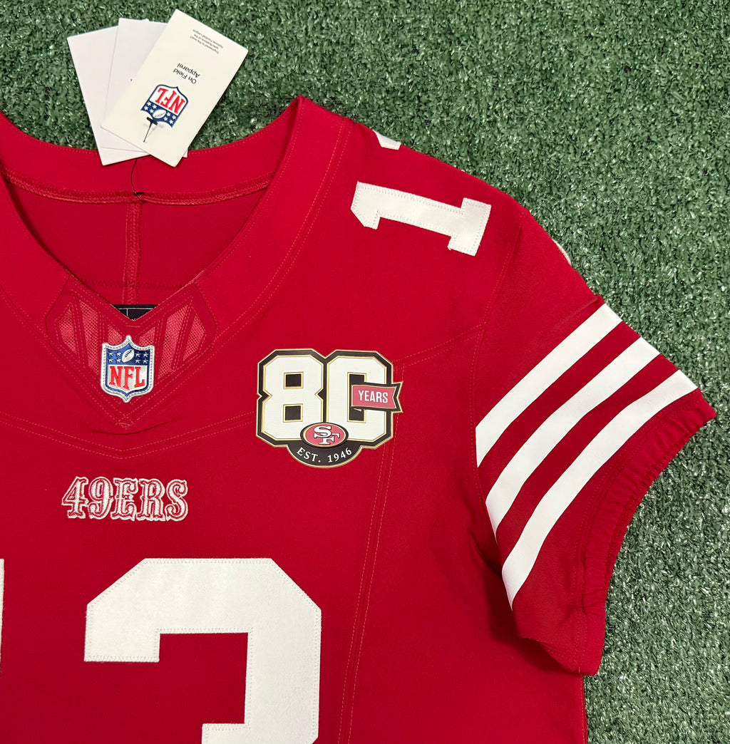 Brock Purdy San Francisco 49ers Jersey #13 Nike Vapor FUSE Elite Red Size 44 (Large) NFL