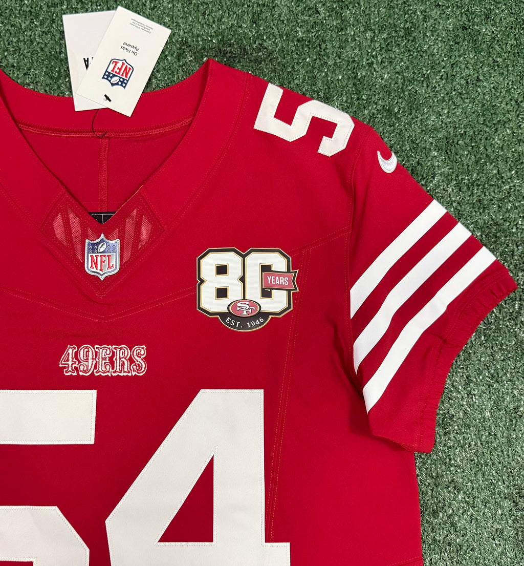 Fred Warner San Francisco 49ers Jersey #54 Nike Vapor FUSE Elite Red Size 40 (Medium) NFL